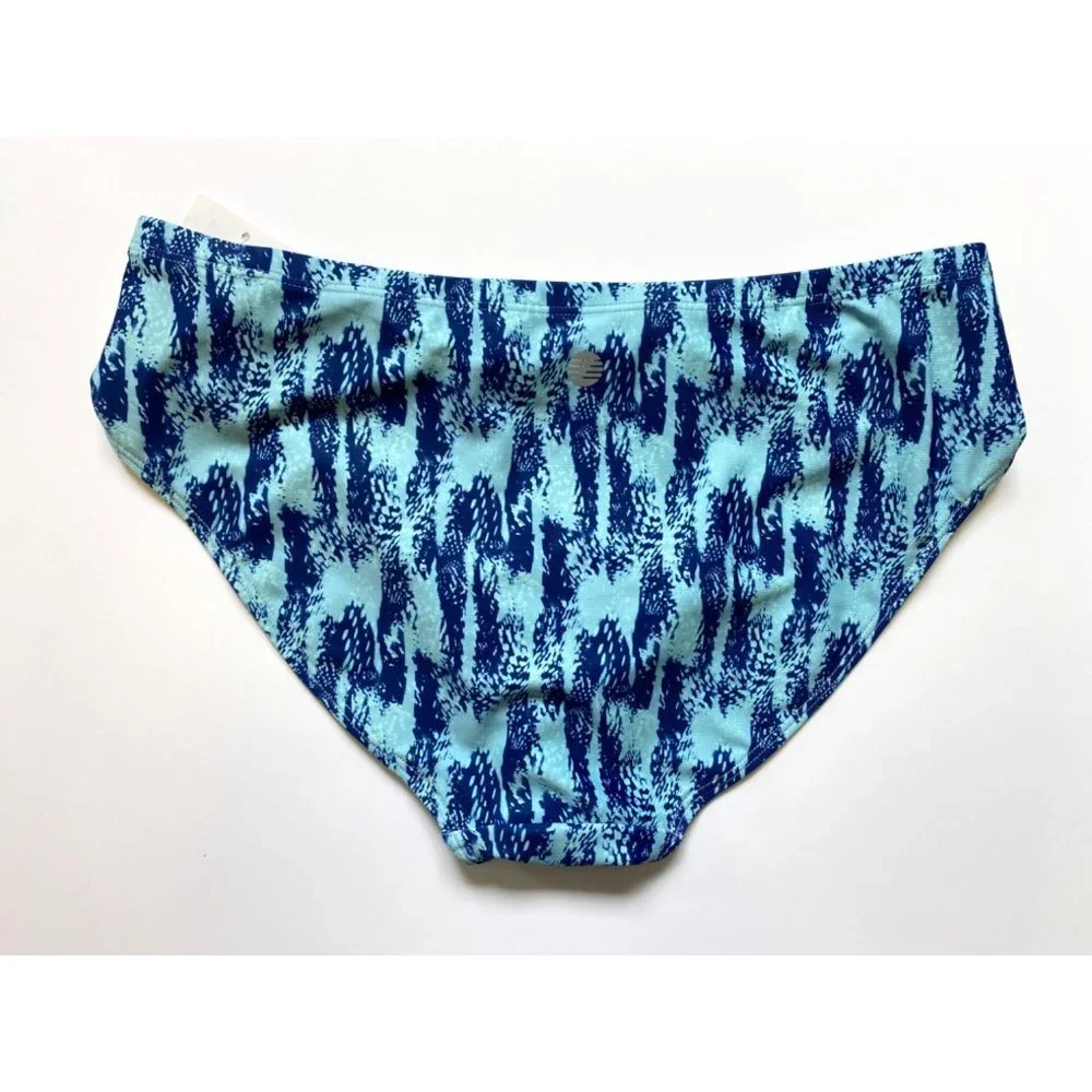 Z By Zella Blue Glaze Deep Sea Print Bikini Bottoms NEW WITH TAGS